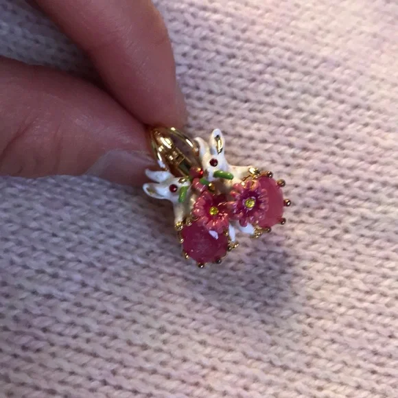 Les Nereides fantasy garden rabbit earrings NWT